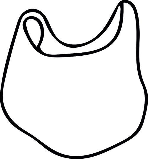 黑白线画一个塑料袋图片素材