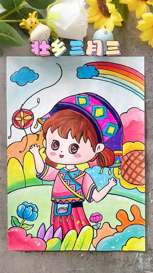 壮乡三月三儿童创意简笔画一起感受五彩壮乡民俗风情吧