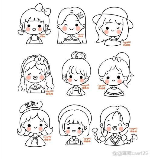 可爱小女孩简笔画