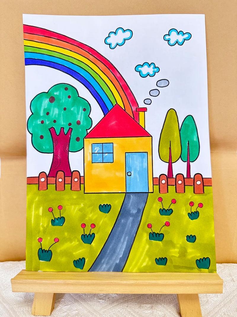 好看的房子简笔画快让小朋友跟着一起画起来吧