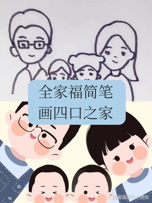 全家福简笔画四口之家在这个快节奏的时代家永远是我们最温暖的