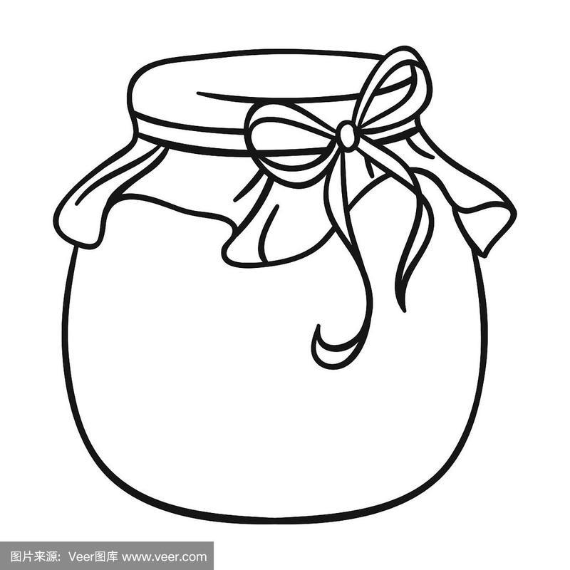 蜜糖罐图标在轮廓风格孤立上