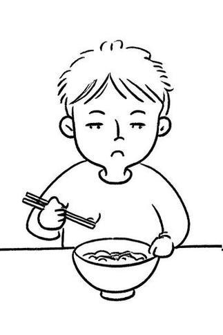 人吃饭的简笔画