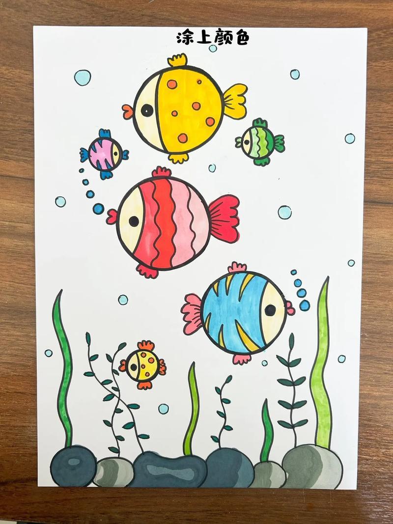 简笔画小鱼教程每个人都向往自由鱼自由自在的游在水中可爱抖音