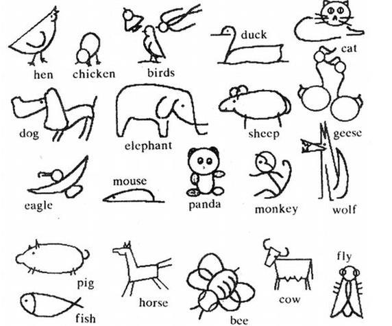 四年级上册英语单词简笔画卡片