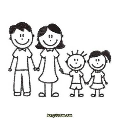 一家四口全家福简笔画图片生活用品简笔画简笔画零二七艺考