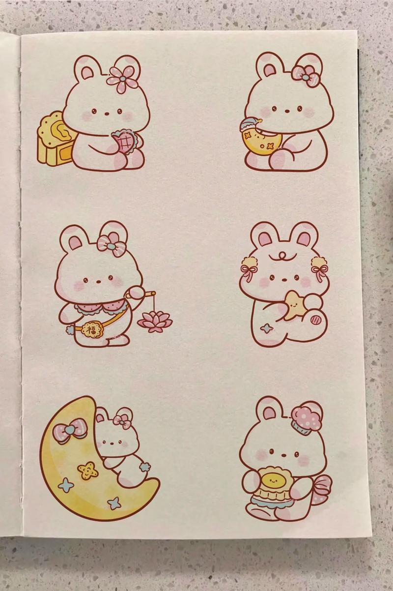 中秋节可爱小兔简笔画中秋节快到啦你吃了什么月饼简笔抖音