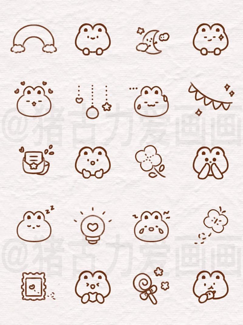 简笔画有手就会的超萌小元素贴纸
