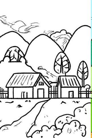 儿童画家乡风景简笔画