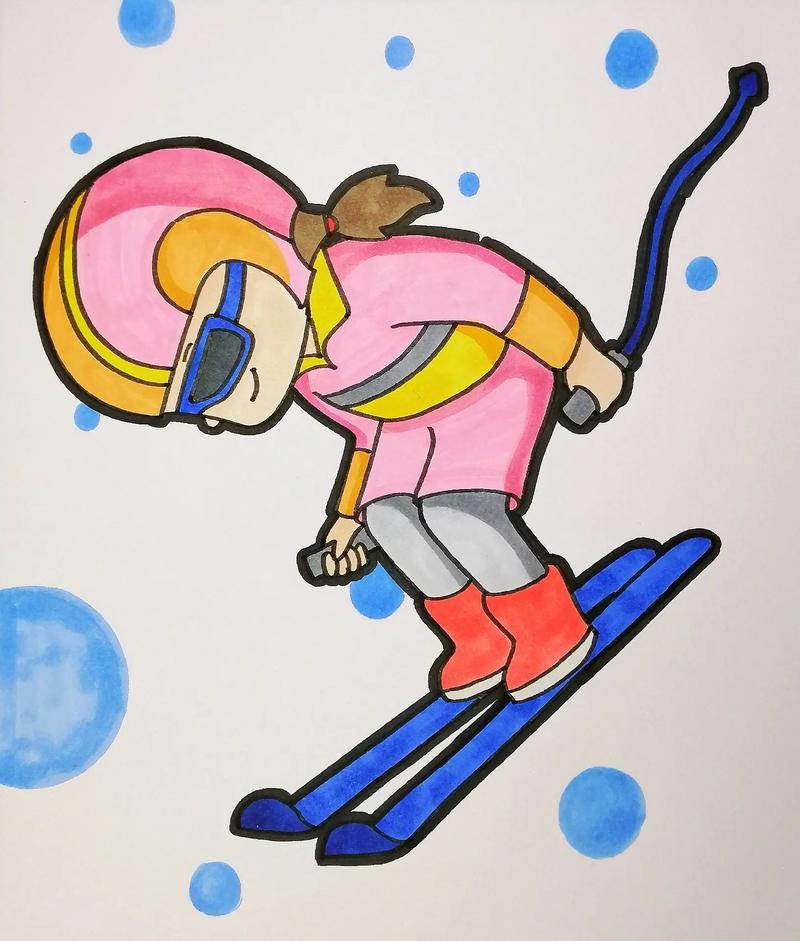 简笔画冬奥会全民花式助威抖音