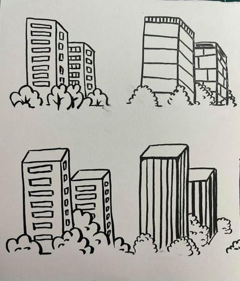 画高楼大厦简笔画