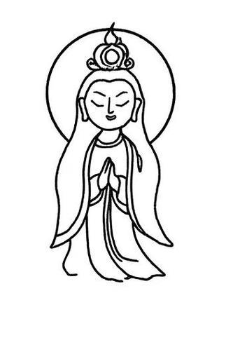 简笔画观音菩萨