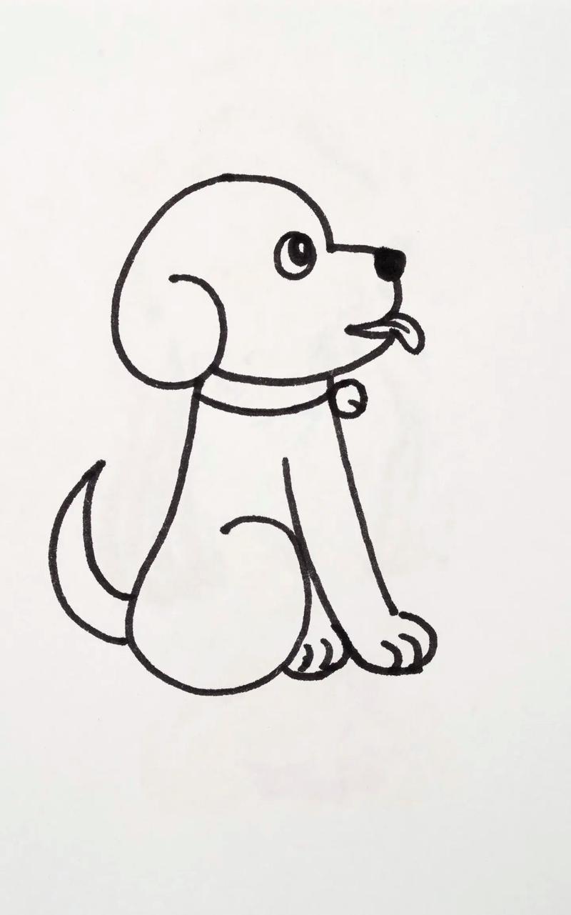 小狗简笔画小狗怎么画儿童简笔画画画一起学画抖音