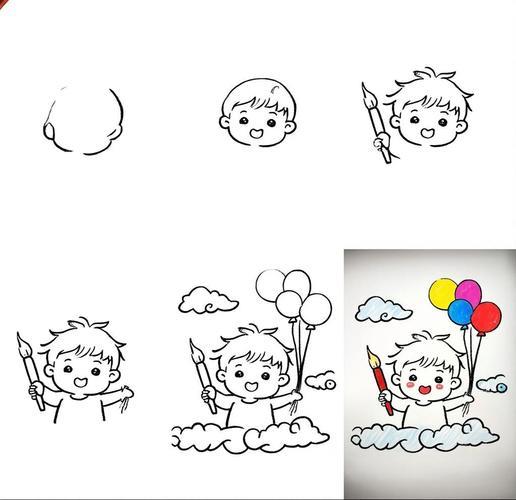 儿童天空简笔画