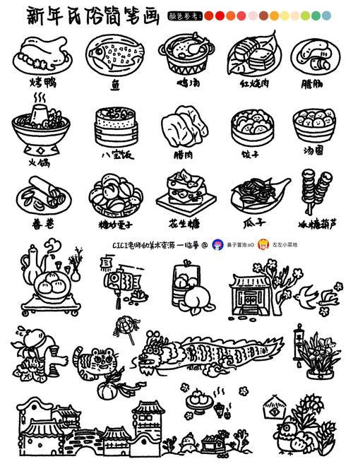 简笔画新年春节传统民俗5