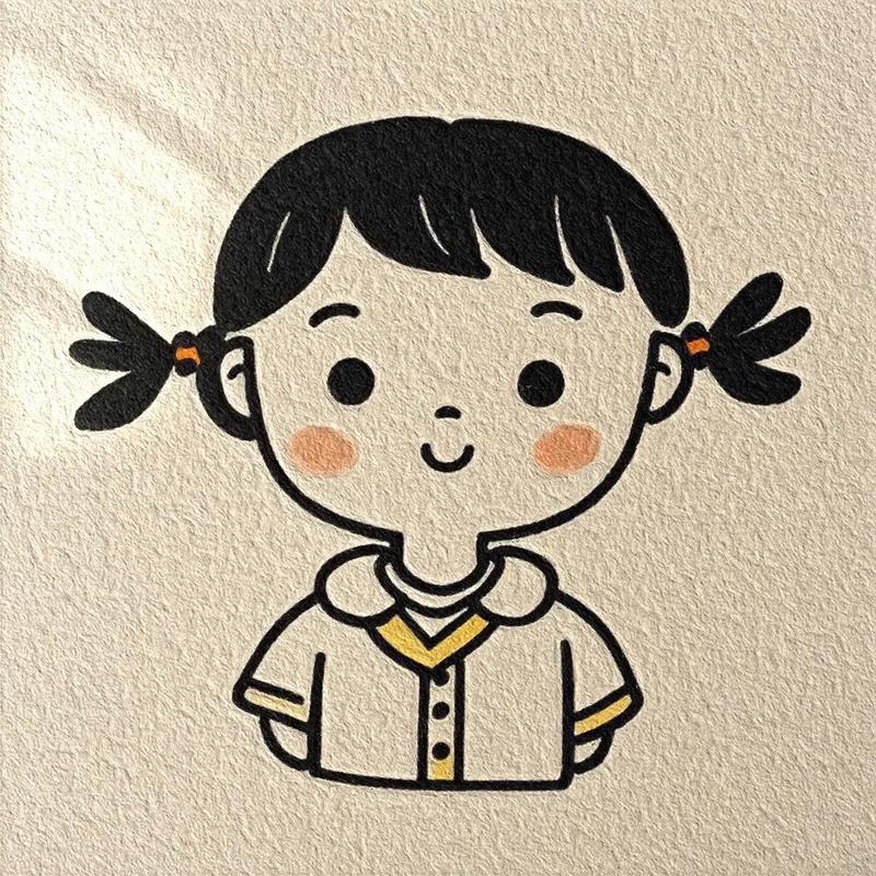 女孩头像简笔画卡通涂鸦简笔抖音