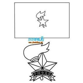 团队活动队旗简笔画