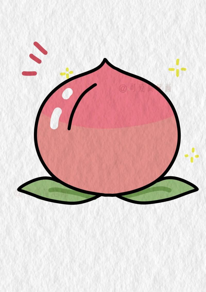 桃子简笔画一学就会的可爱桃子简笔画教程简笔画桃子抖音