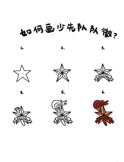 手绘教程如何画少先队队徽