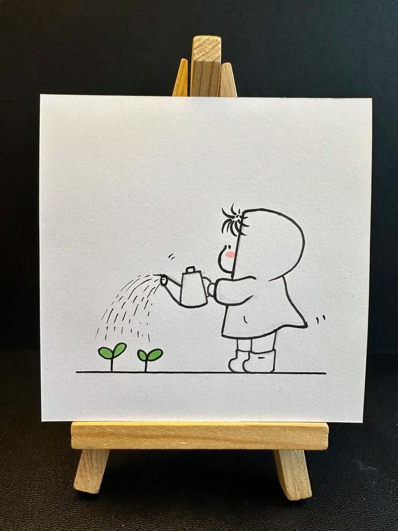 春天来啦给花花草草浇点水吧快来跟我一起学习好看的简笔画吧抖