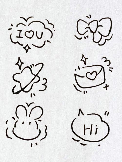 可爱简笔画简笔画小表情包素材组每日一画画手帐素材