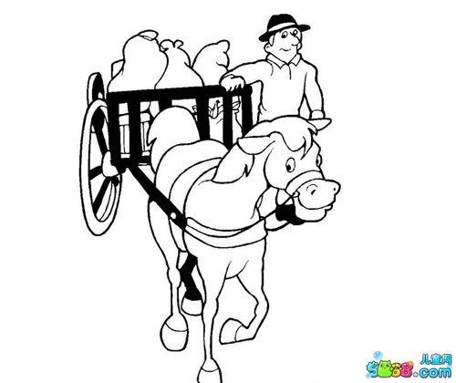 拉东西的马儿动物简笔画e学堂