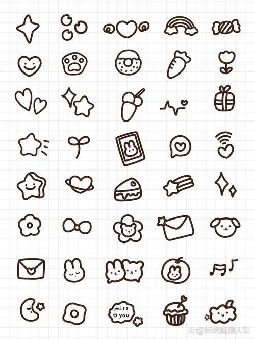 手帐素材万能可爱的手帐小图标太适合手帐新手不知道画什么