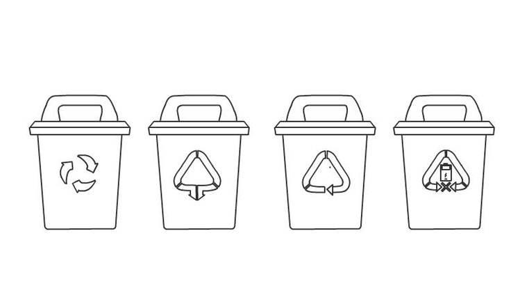 分类垃圾桶简笔画步骤