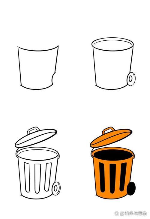 有害垃圾桶简笔画