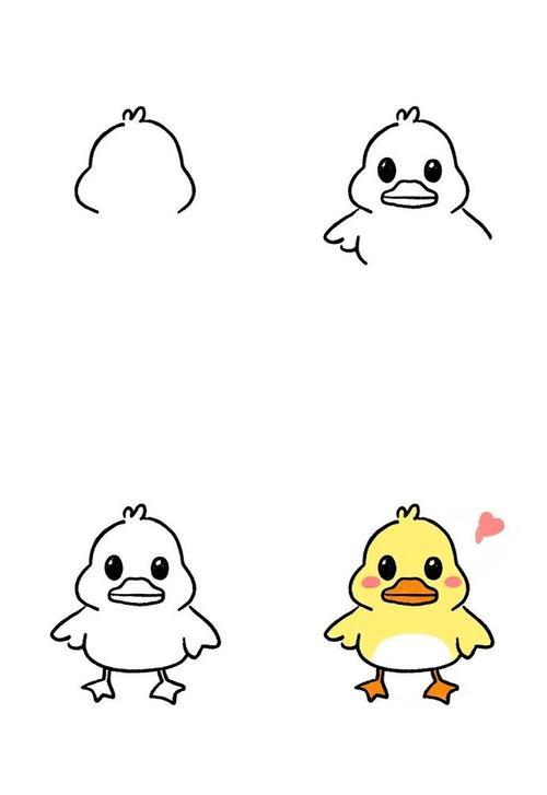 丑小鸭插图简笔画