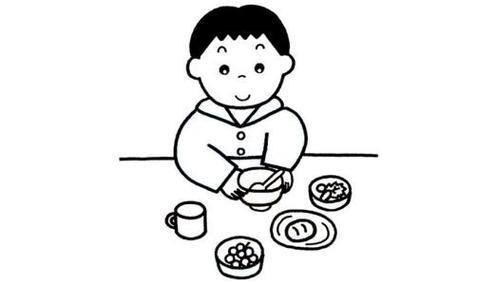 吃饭简笔画图片大全