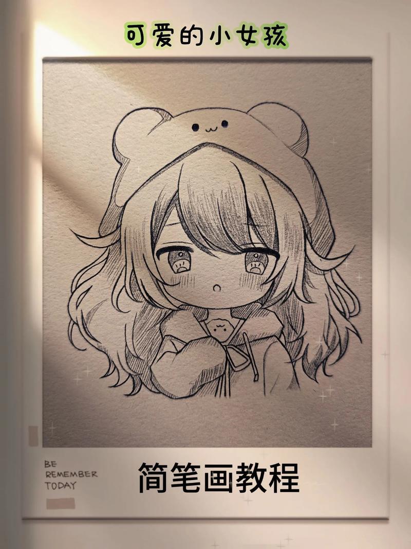 可爱的小女孩简笔画怎么画超级简单一学就会动漫人物绘画抖音