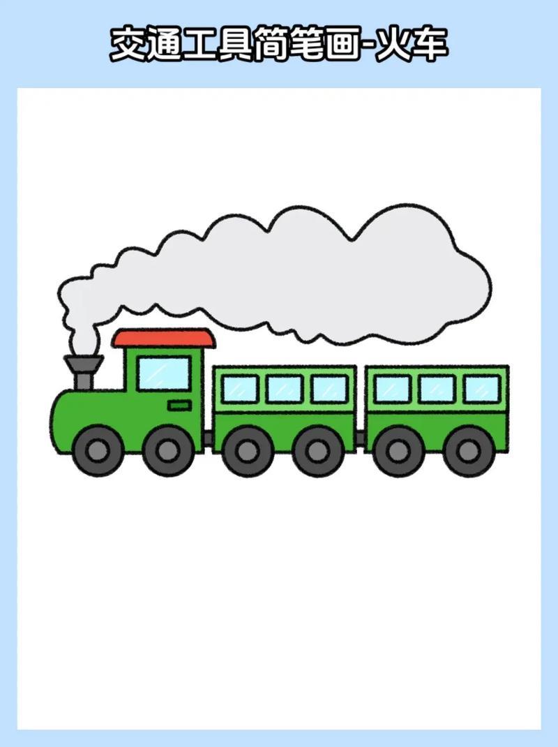 火车绘画附教程今天我们来画一个简单版的小火车简笔画吧手抖音