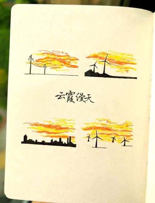 晚霞的简笔画魅力简单中的复杂