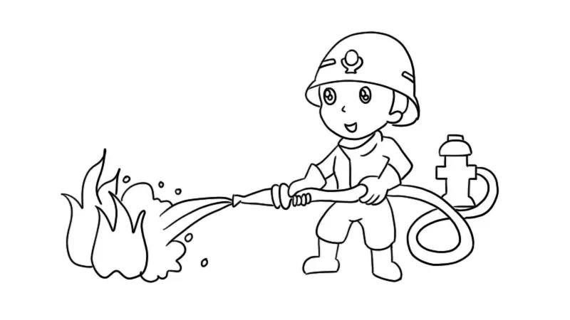 消防知识图画简笔画