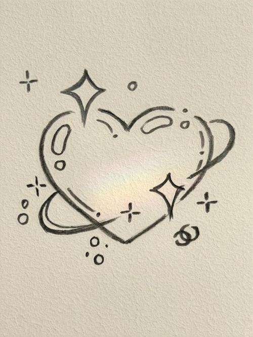 爱心简笔画手帐素材绘画教程