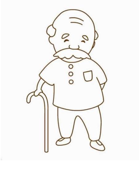 爷爷正面简笔画