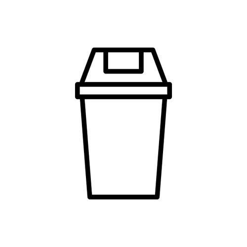 简单的垃圾桶线图标图标素材