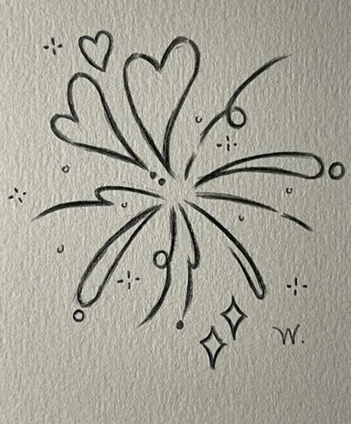 烟花线稿教你简单画