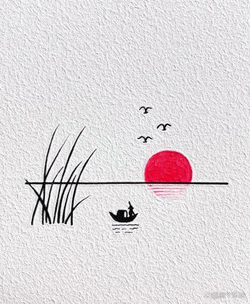 一看就会画教你轻松画夕阳落日风景