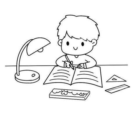 表现刻苦学习的简笔画