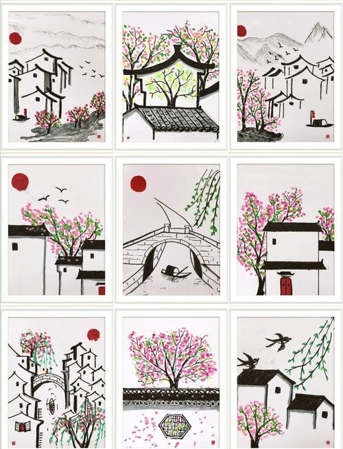 江南春色简笔画