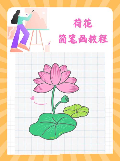 荷花简笔画教程今儿个阳光明媚我带着玲玲溜达进公园啦