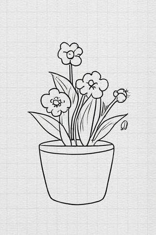 一盆花简笔画