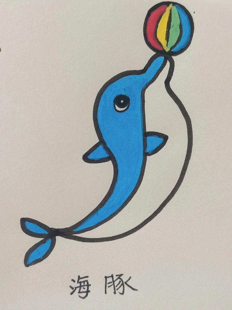 100个简笔画小动物海豚4100简笔画儿童简抖音