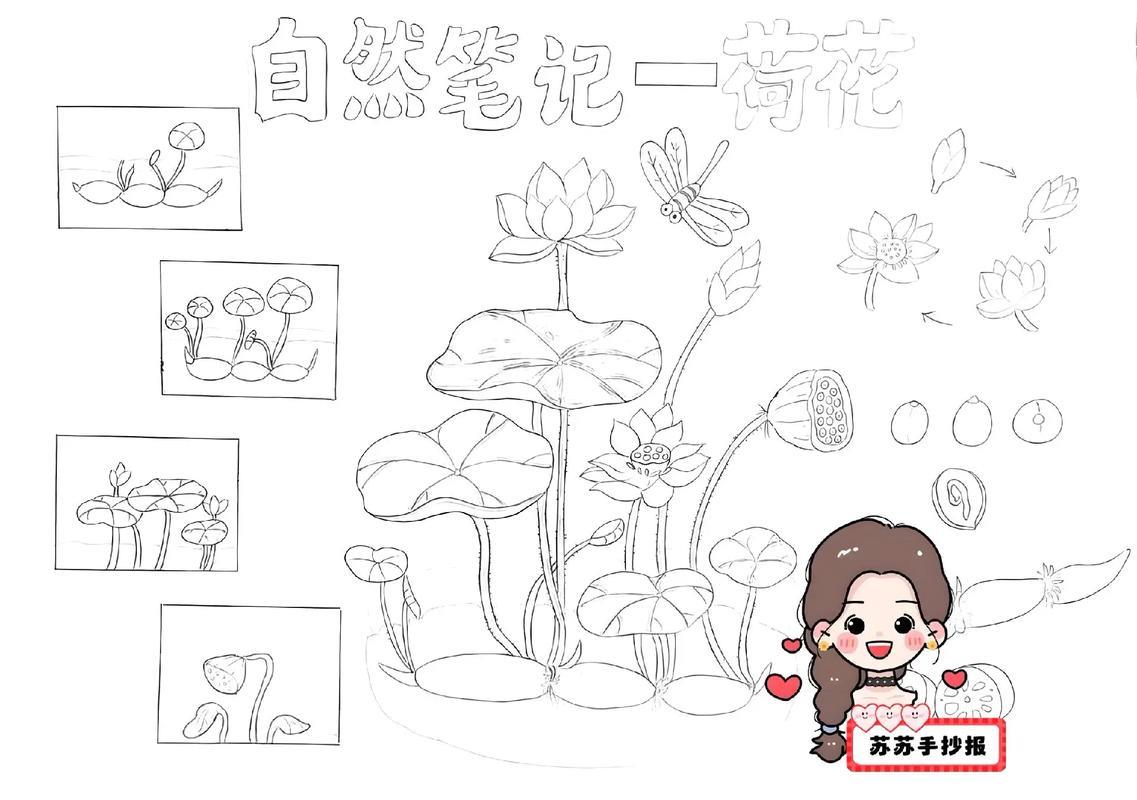 自然笔记植物生长荷花的一生简单好画可抖音