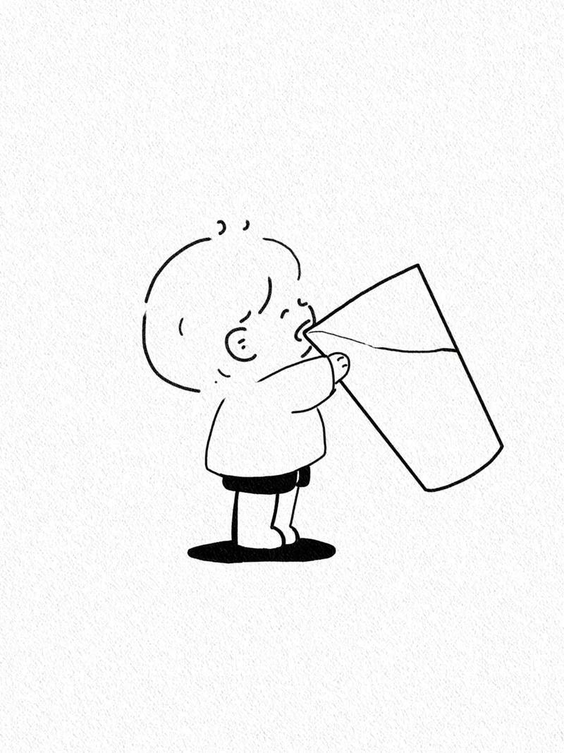 多喝水简笔画越长大越发现情绪稳定是种难得的品质每天演抖音