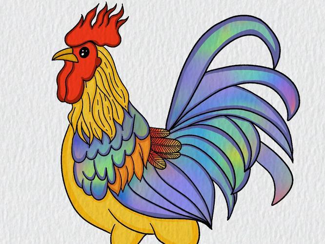 神气的大公鸡简笔画教程儿童画画画简笔画