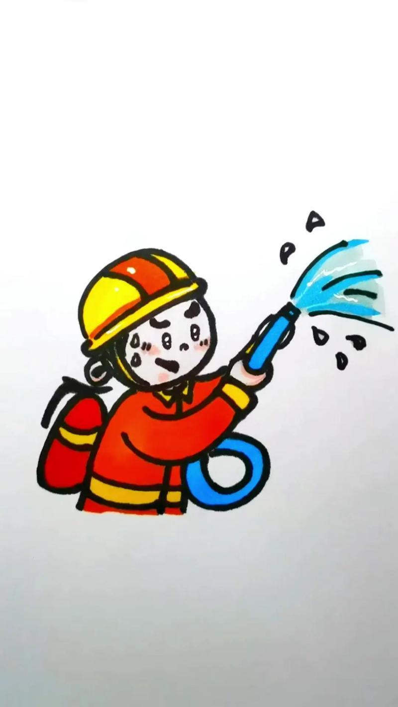 消防员简笔画教程消防安全手抄报素材消今天给大家分享抖音