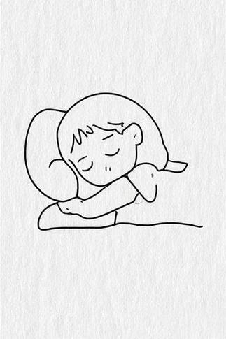 小女孩睡觉简笔画
